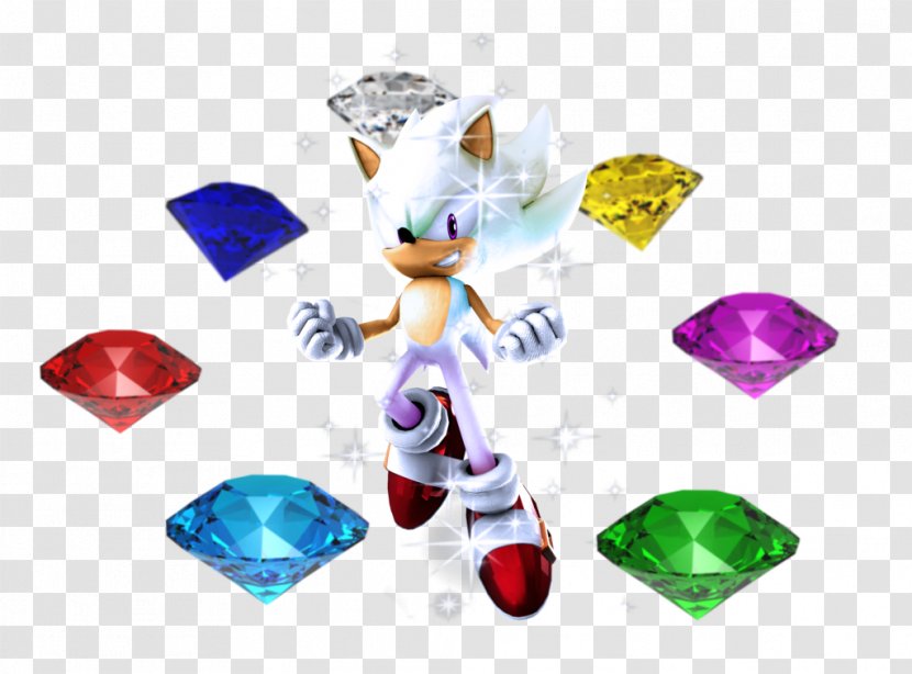 Sonic The Hedgehog Silver Chaos Emeralds - Plastic Transparent PNG