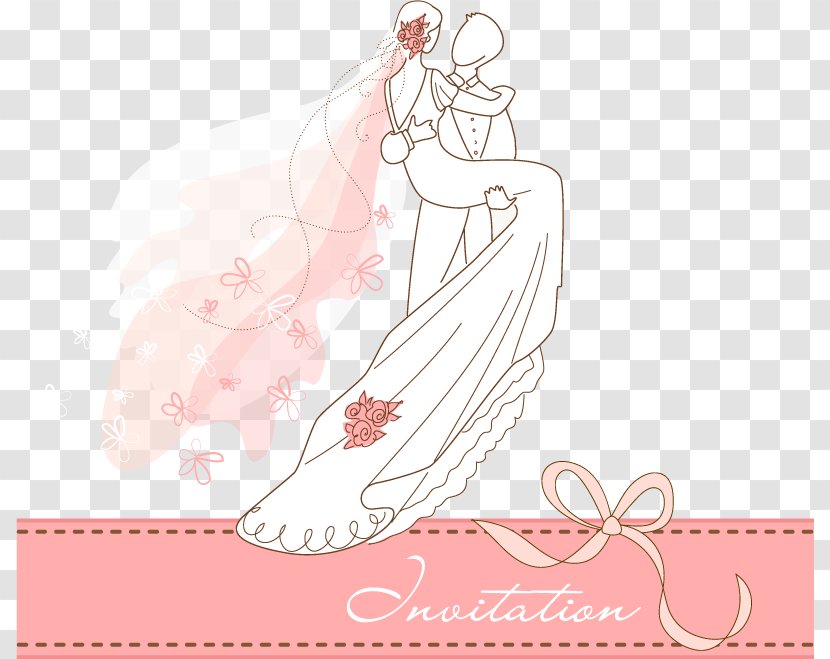Wedding Invitation Bridegroom - Cartoon - Vector Greeting Card Transparent PNG