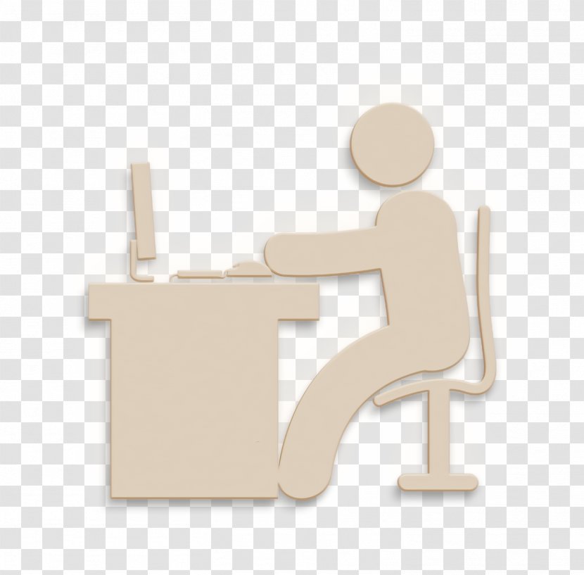 Humans Icon Technology Work - Beige Sitting Transparent PNG