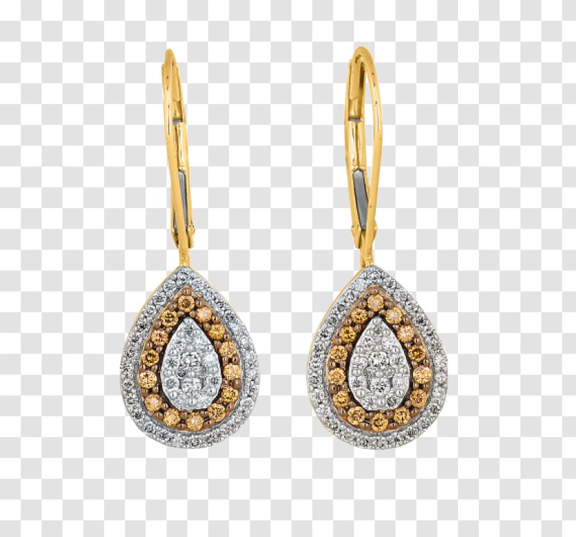 Earring Bling-bling Diamond Bling - Gold Drops Transparent PNG