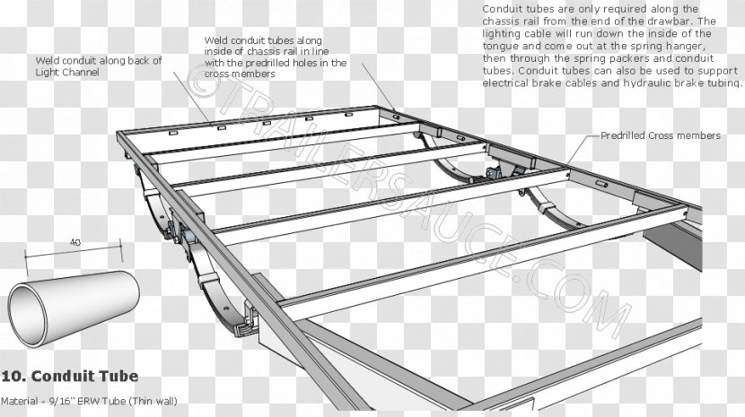 Chassis Drawbar Electrical Conduit Trailer Welding Auto Part Draw Bar Box Transparent Png