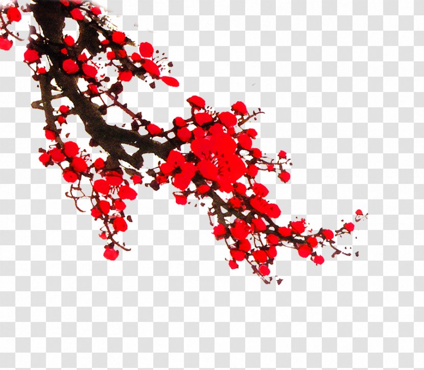 Plum Blossom Computer File - Red Pattern Transparent PNG