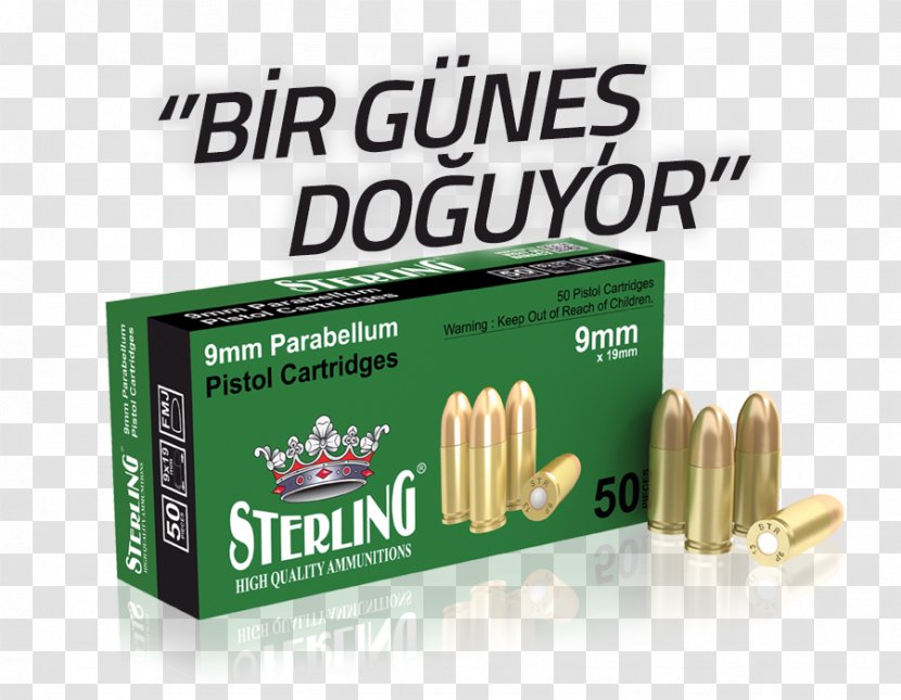 Bullet 9×19mm Parabellum Shotgun Shell Cartridge Sterling Submachine Gun - Heart - Ammunition Transparent PNG