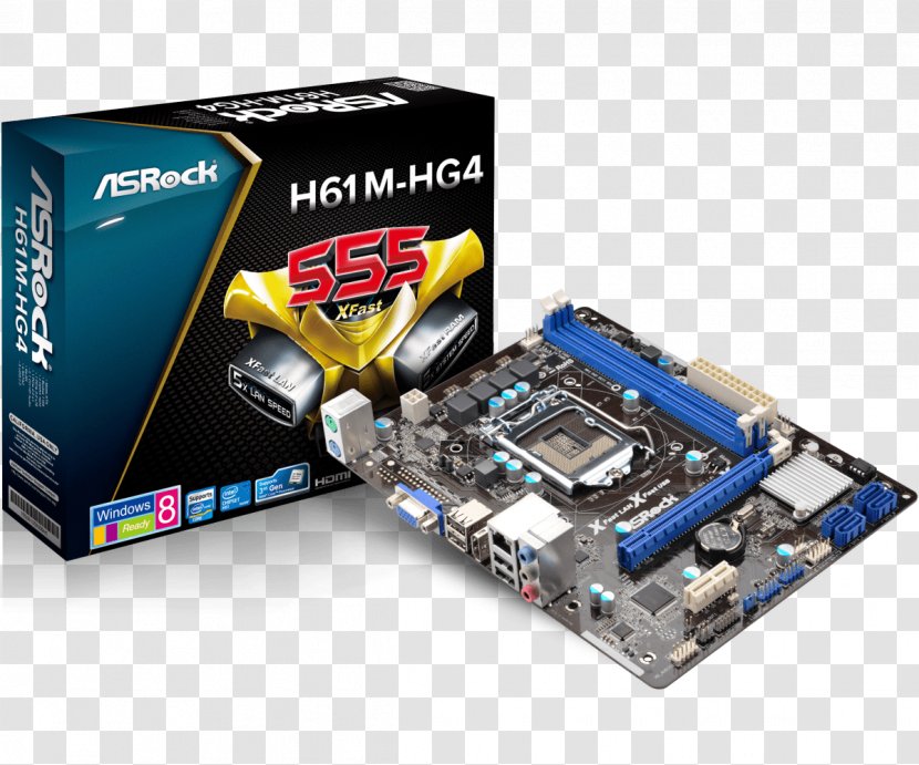 Intel LGA 1155 ASRock H61M - Xeon - MotherboardMicro ATXLGA1155 SocketH61LGA1155 SocketLGA Transparent PNG