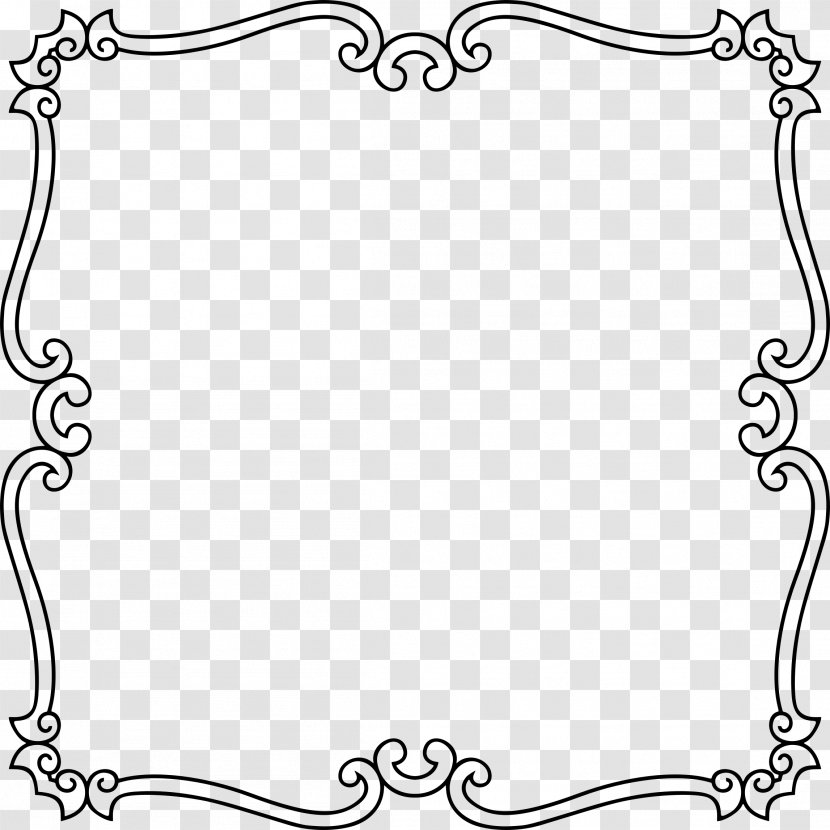 Line Art Black And White Photography Clip - Rectangle - High-end Ornaments Border Transparent PNG