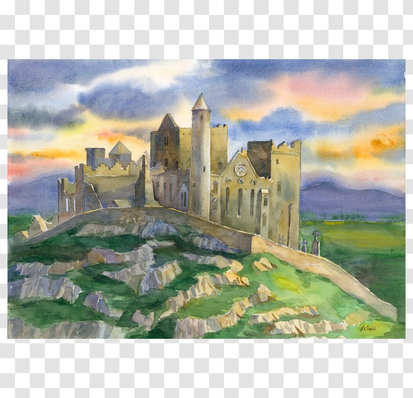 Rock Of Cashel Kilkenny Galway Watercolor Painting - Ruins Transparent PNG