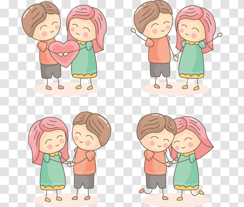 Significant Other Romance Illustration - Cartoon - Lovely Couple Transparent PNG