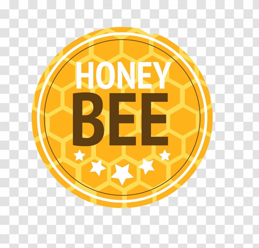 Honey Bee Honeycomb - Text - Round Label Transparent PNG