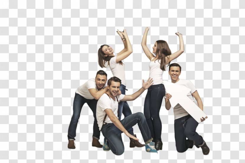 Social Group Fun Youth Friendship Gesture - Cheering - Team Dance Transparent PNG