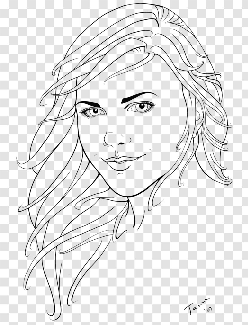 Line Art Drawing Smile Color - Silhouette - Colored Hair Transparent PNG