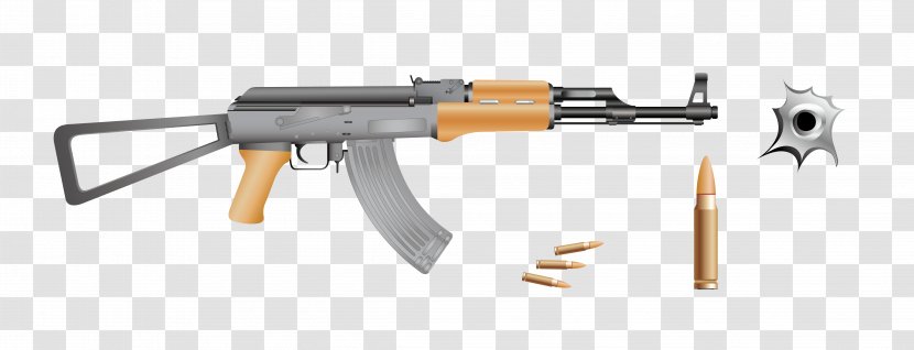 AK-47 Bullet Ammunition Firearm - Silhouette - Vector Guns Bullets Material Transparent PNG