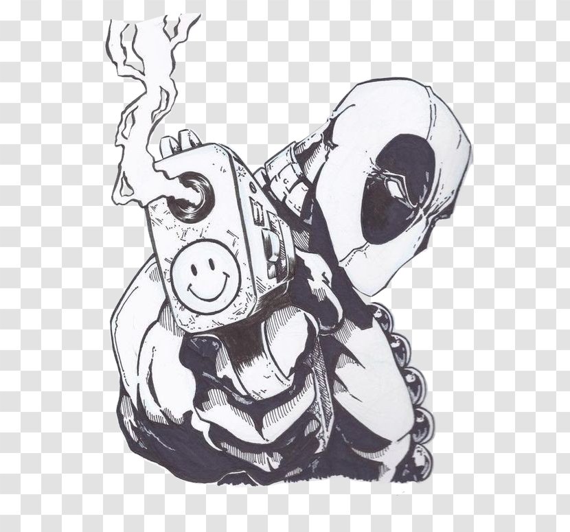 Deadpool Drawing Spider-Man Comic Book Sketch - Heart - Chimichanga Transparent PNG
