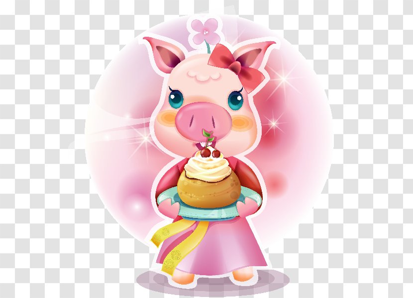 Domestic Pig Birthday Torte Clip Art - Greeting Note Cards Transparent PNG