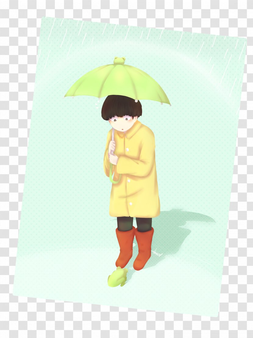 Umbrella Cartoon Green Child Transparent PNG