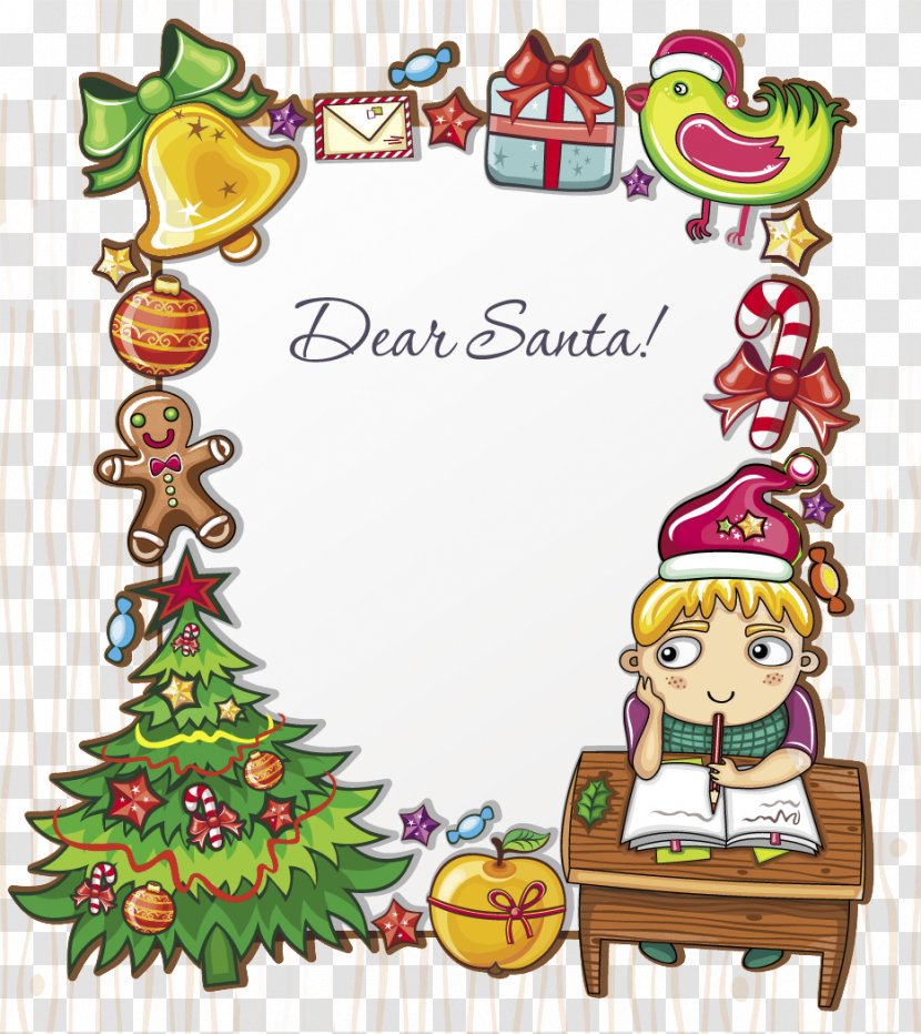 Santa Claus Letter From Christmas Writing - Ayn Rand - Decorative Borders Vector Transparent PNG