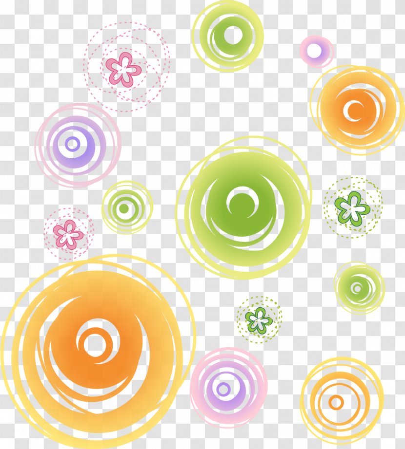 Circle Illustration - Yellow - Color Decorative Flower Pattern Vector Transparent PNG