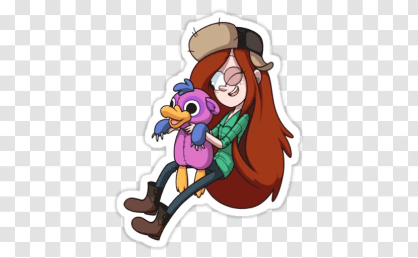 Dipper Pines Mabel Bill Cipher Wendy Sticker - Watercolor - Macnaughton Transparent PNG