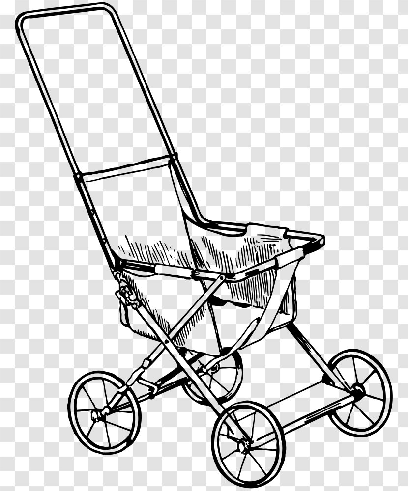Baby Transport Clip Art - Black And White - Cosco Umbrella Stroller Transparent PNG