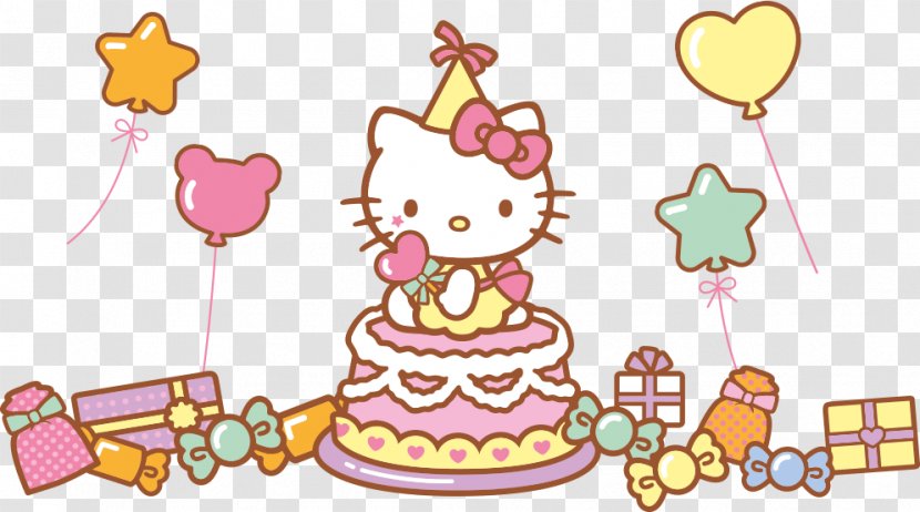 Hello Kitty Birthday Cake Drawing Transparent PNG