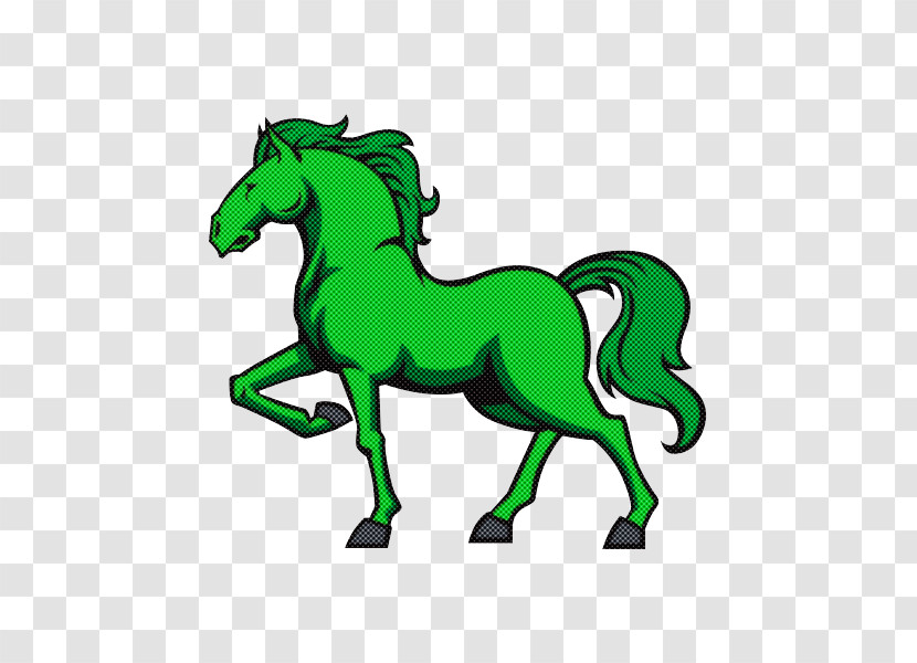 Green Horse Animal Figure Mane Mare Transparent PNG