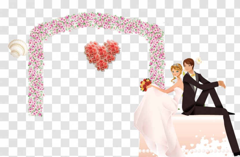 Wedding Invitation Marriage Happiness Wish - Romance - Door Bride And Groom Transparent PNG