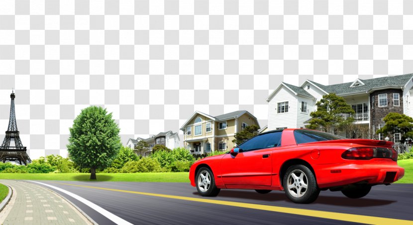 Car Road - Motor Vehicle - Villas Background Material Transparent PNG