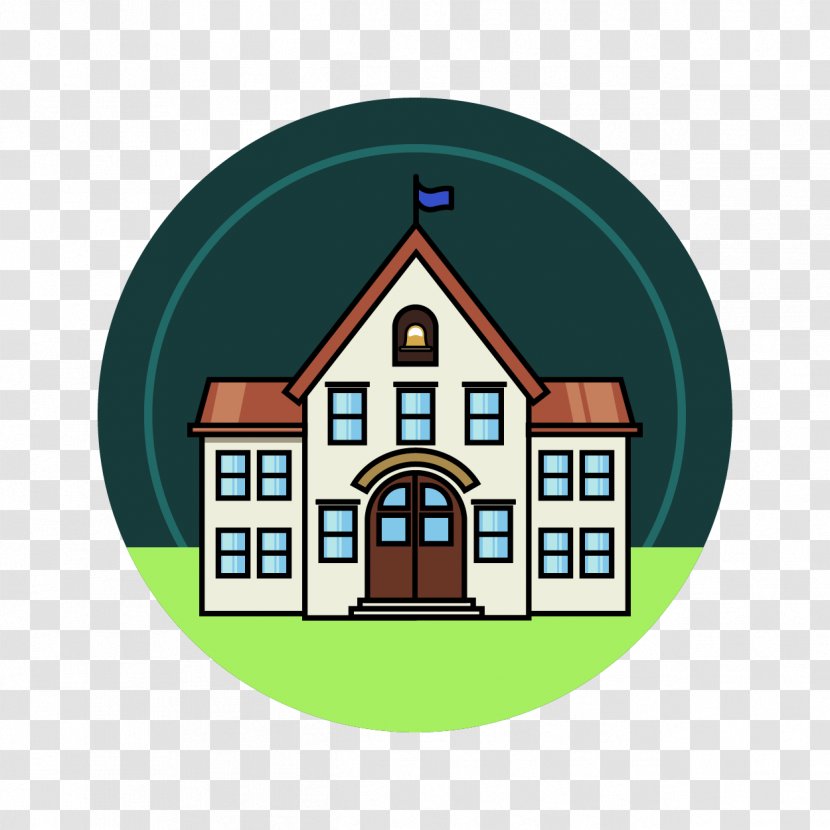 School Building Cartoon - Real Estate - Tableware Mansion Transparent PNG