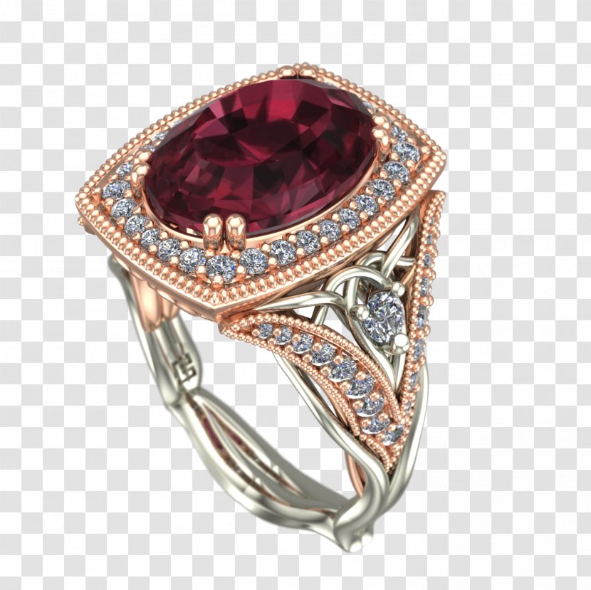 Ruby Engagement Ring Jewellery Jewelry Design - Art Transparent PNG