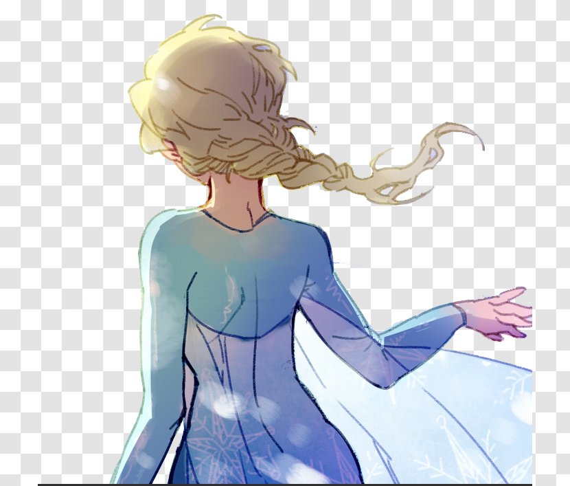 The Snow Queen Elsa - Watercolor - Elizabeth Back Transparent PNG
