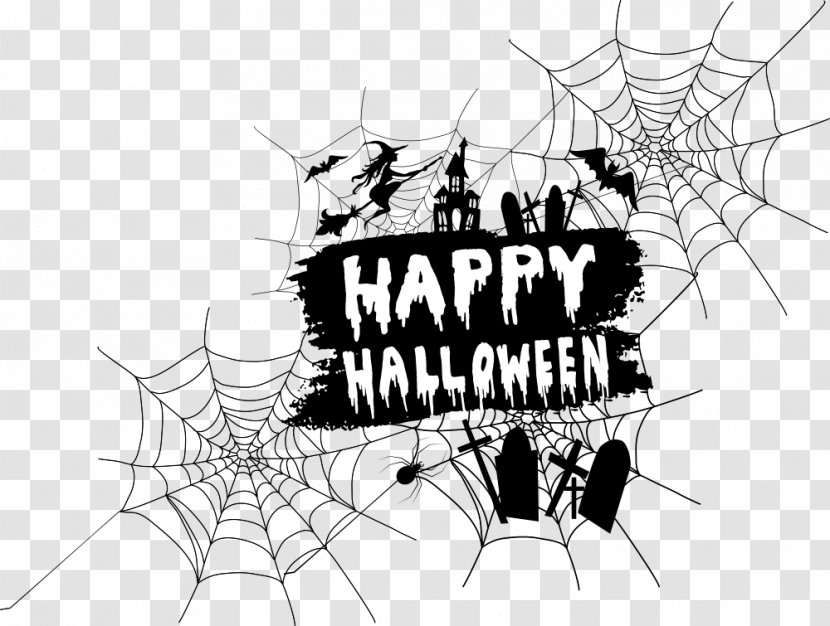 Vector Halloween Cobwebs - Pattern - Monochrome Photography Transparent PNG