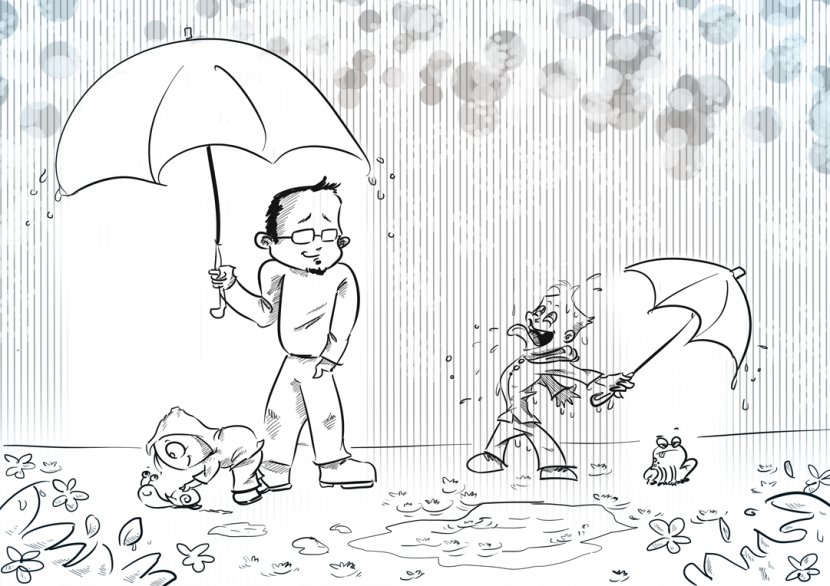 Children's Drawing Wet Season Rain - Frame - Rainy Images For Kids Transparent PNG