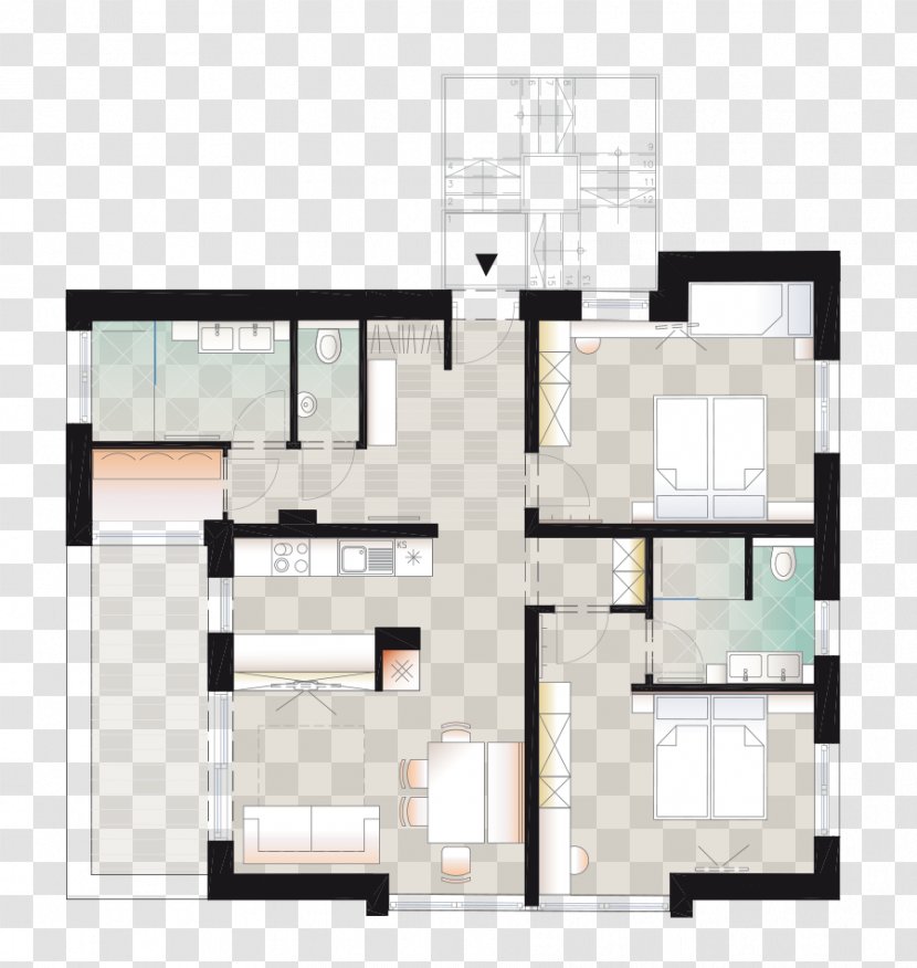 Floor Plan Apartment House Alpenlodge Alexander Alpenapart - Facade - Infrared Cookers Balcony Transparent PNG