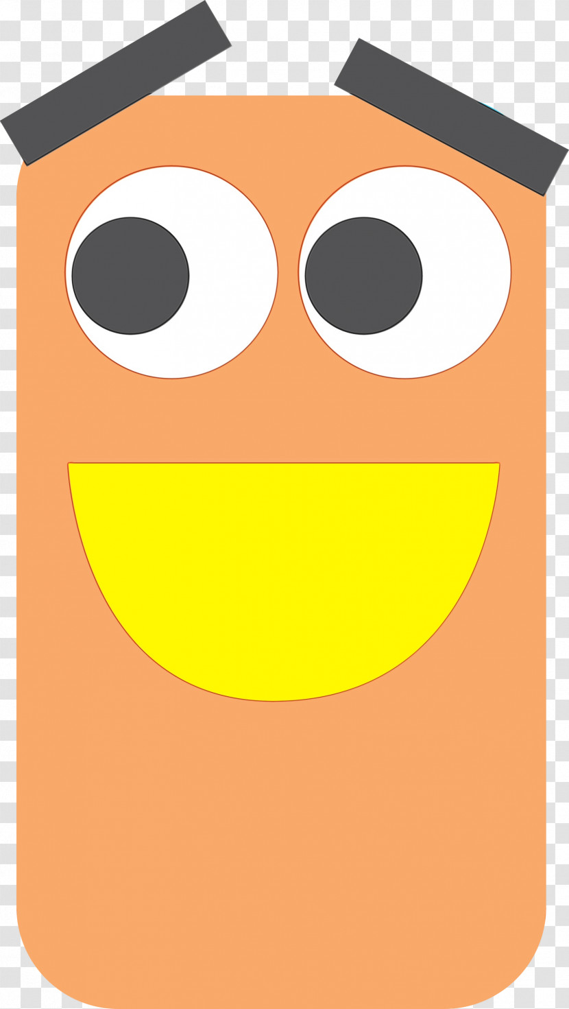 Smiley Yellow Face Line Meter Transparent PNG