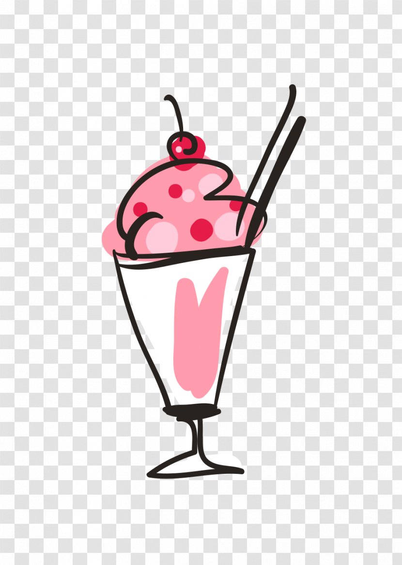 Ice Cream Cone Sundae Milkshake - Vector Material Transparent PNG