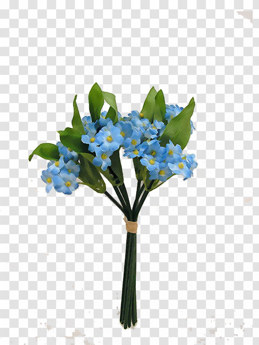 Myosotis Laxa Flower Bouquet Color - Floral Design - Light Blue Transparent PNG