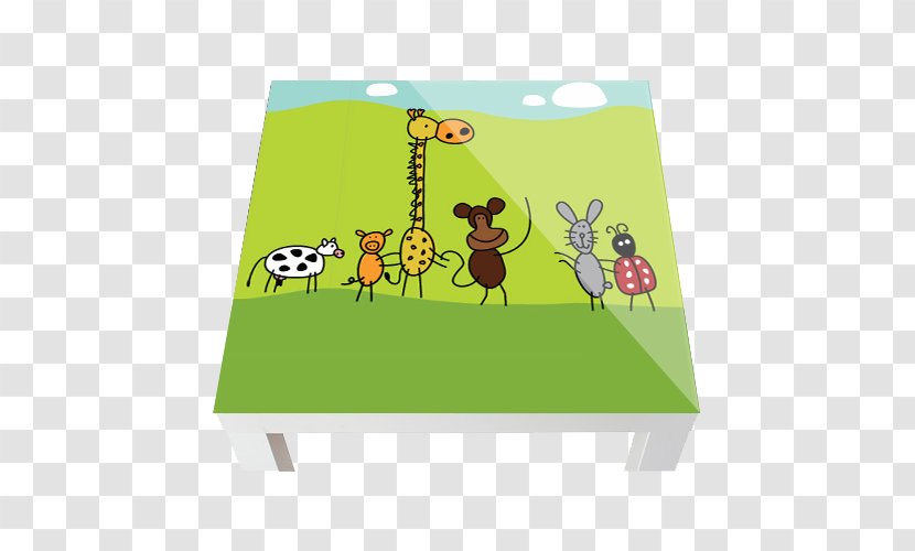 Giraffe Rectangle Birthday Cartoon Network Font - Table Transparent PNG