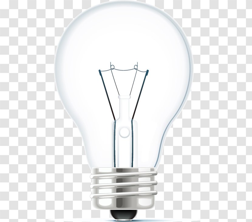 Incandescent Light Bulb Glass Tungsten Lamp - Metal - Vector Pattern Transparent PNG