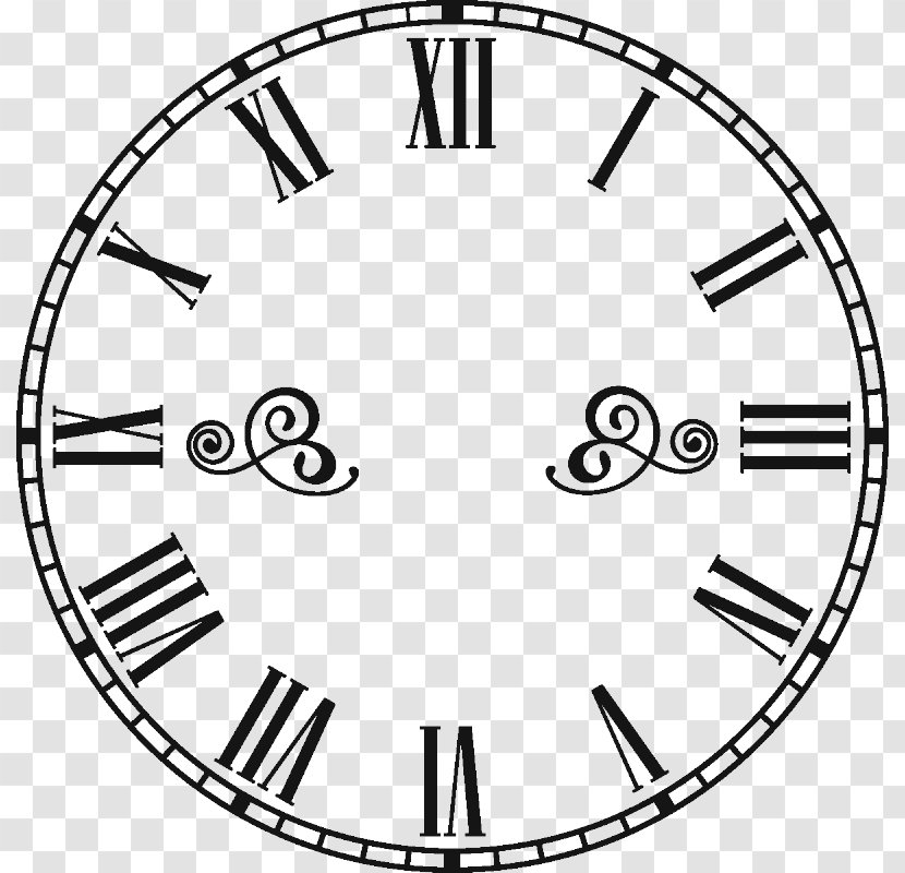 Clock Face Roman Numerals - White Transparent PNG