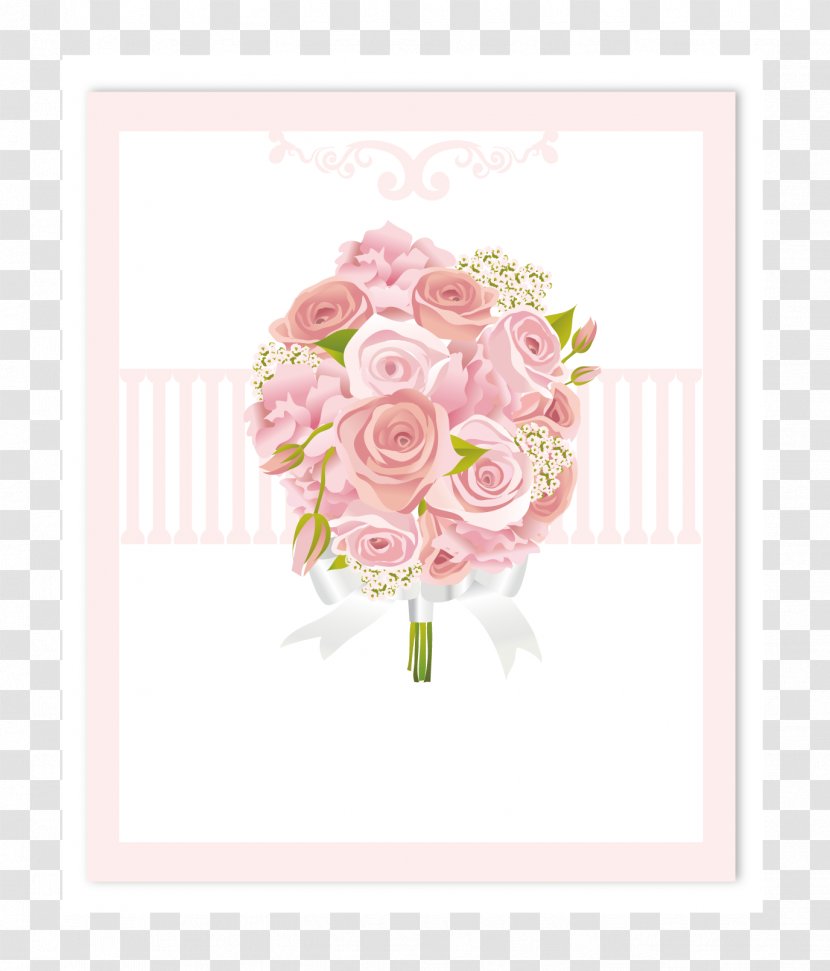 Flower Beach Rose Wedding - Nosegay - Romantic Invitations Pink Roses Transparent PNG