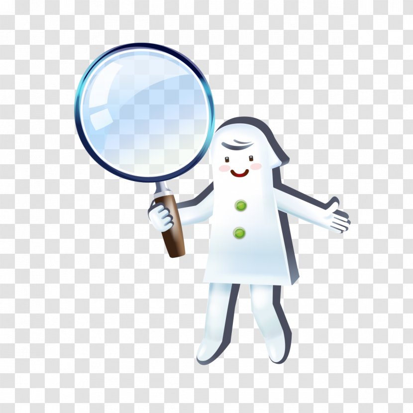 Magnifying Glass Cartoon Clip Art - Fictional Character - People Take A Transparent PNG