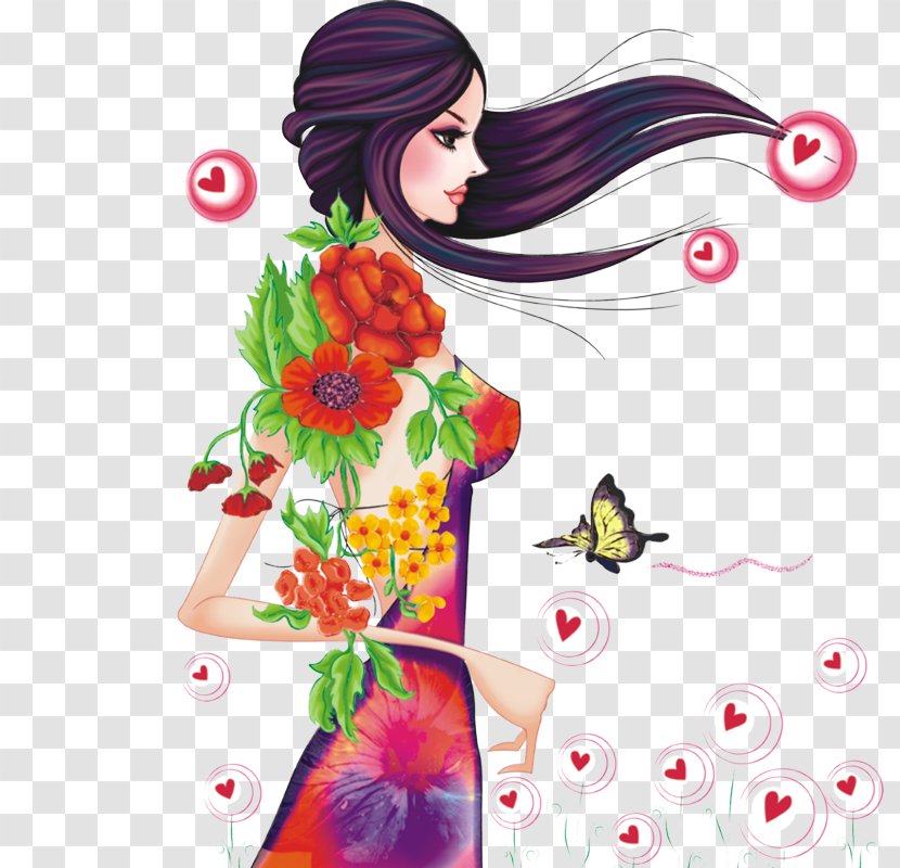 International Womens Day Poster - Heart - Cartoon Women Transparent PNG