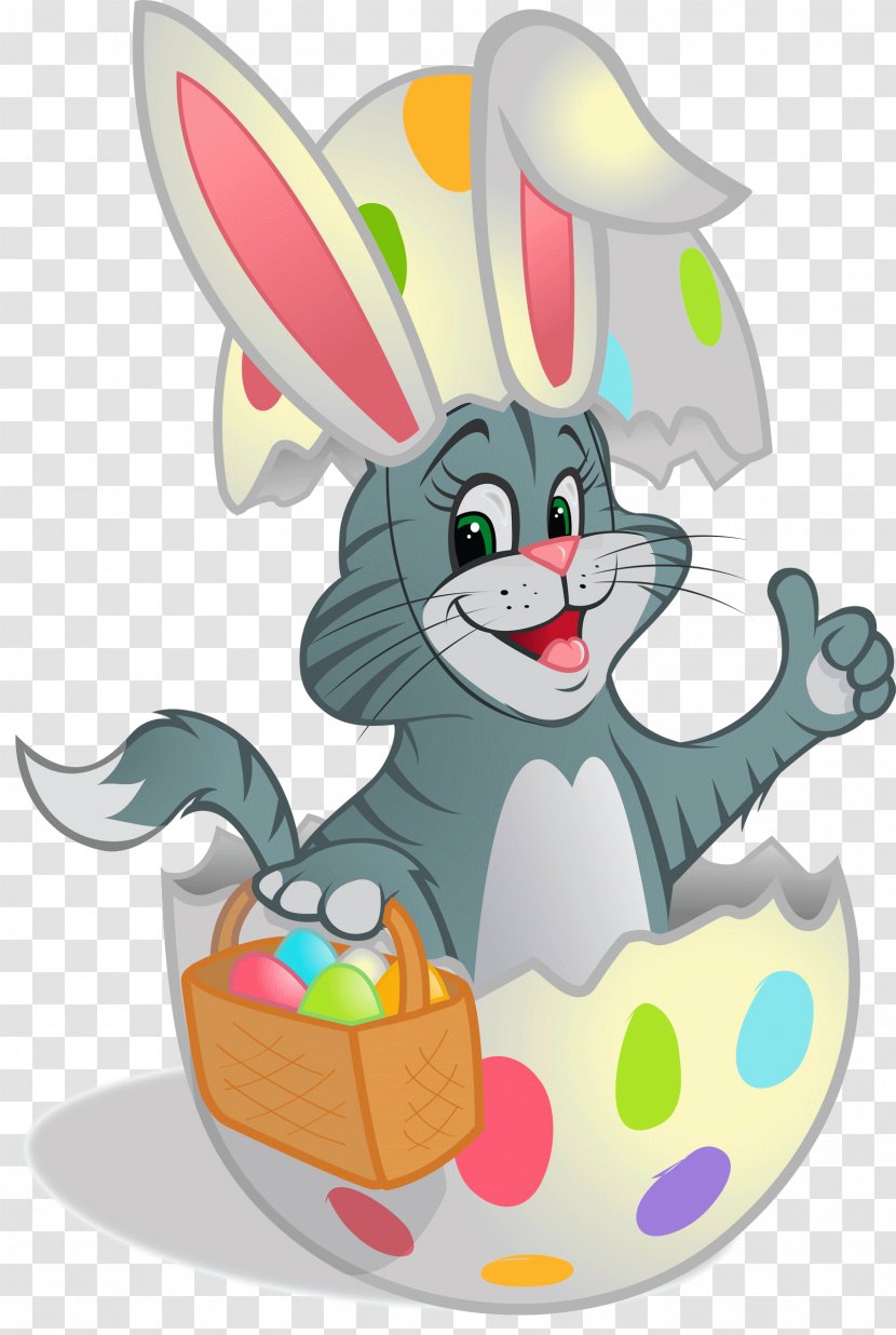 Easter Bunny Kitten Rabbit Cat Clip Art - Egg Tube Transparent PNG
