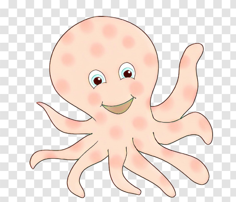 Octopus Giant Pacific Octopus Cartoon Head Pink Transparent PNG