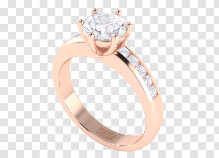 Wedding Ring Silver Body Jewellery - Heart - Multiple Diamond Settings Transparent PNG