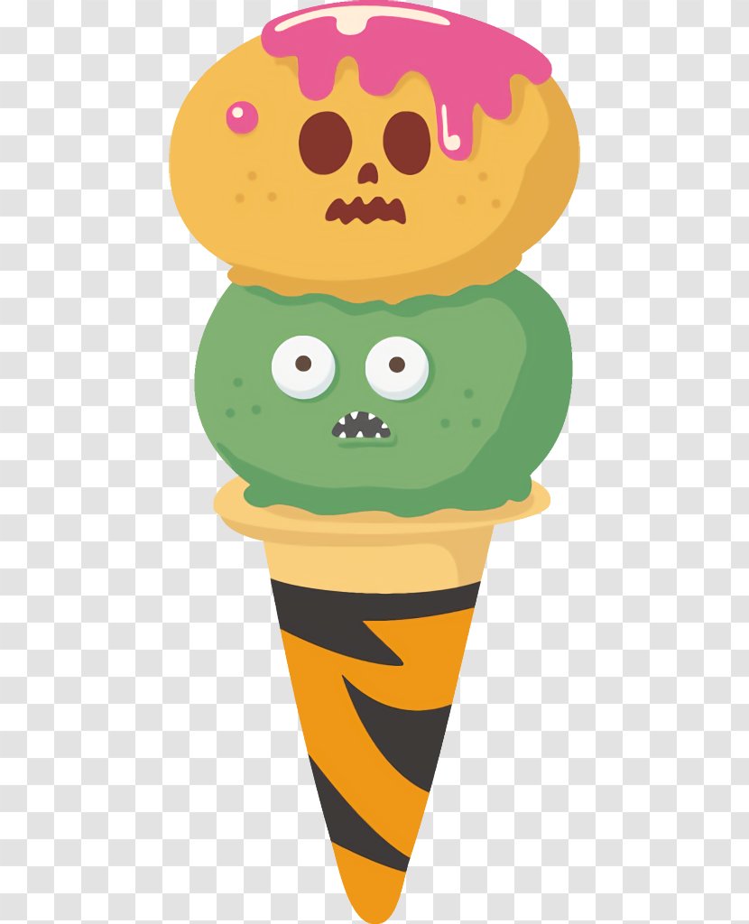 Ice Cream Halloween - Cone - Frozen Dessert Transparent PNG