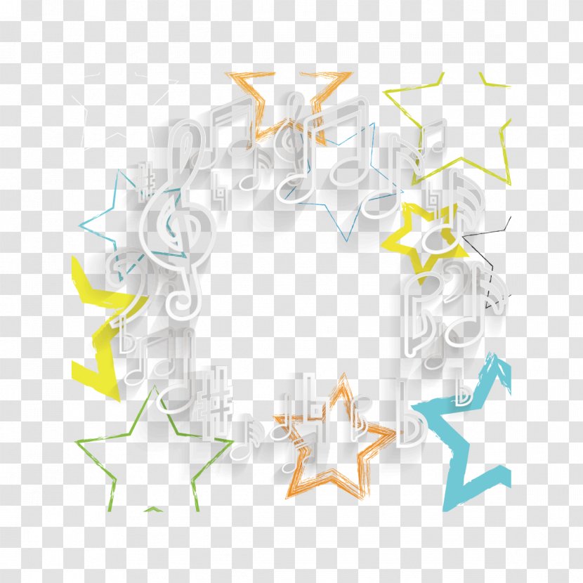 Musical Note Star - Flower - Stars And Notes Transparent PNG