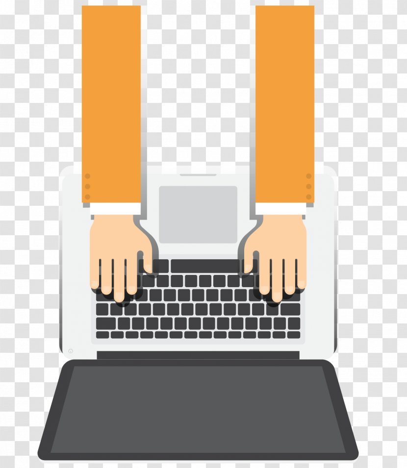 Laptop Computer Keyboard Mouse Photography Desktop - Desk - Vector Orange Arm Operated Transparent PNG