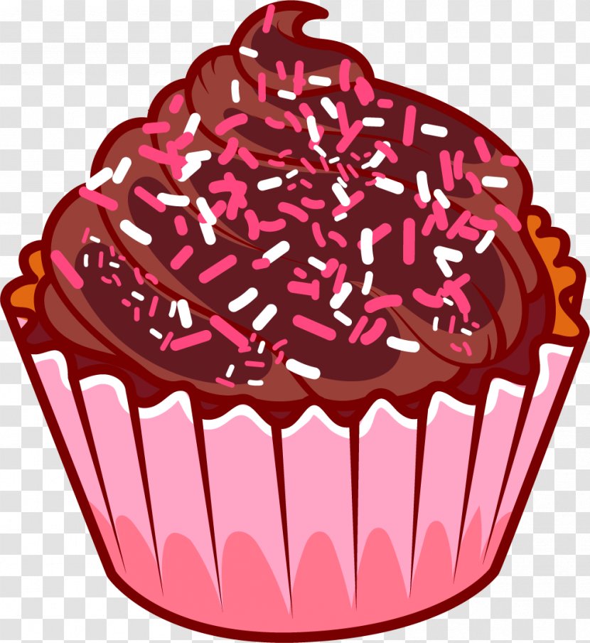 Cupcake Chocolate Cake Ice Cream Muffin - Cartoon Cupcakes Transparent PNG
