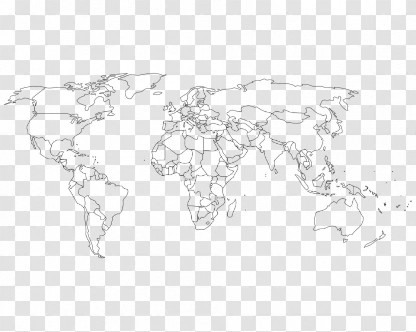 World Map Globe - Black And White Transparent PNG