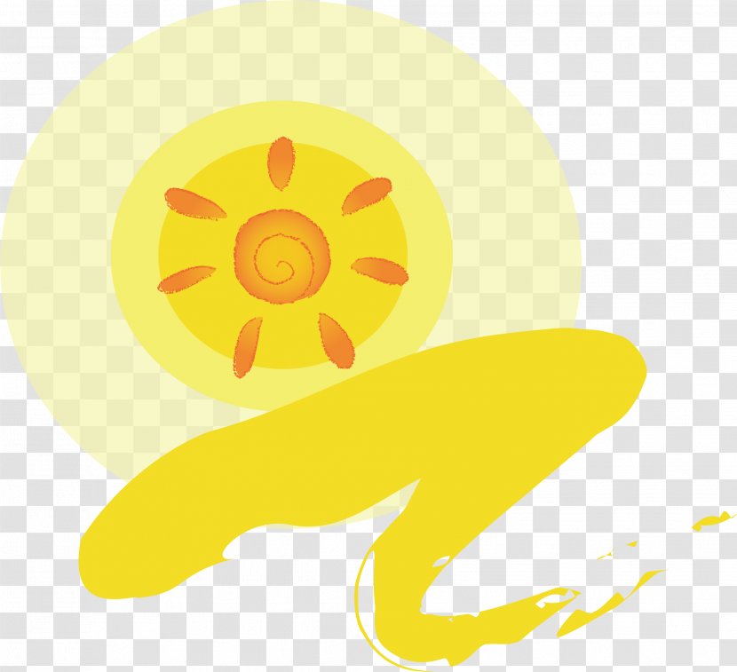 Clip Art - Orange - Floating Golden Sun Background Vector Transparent PNG